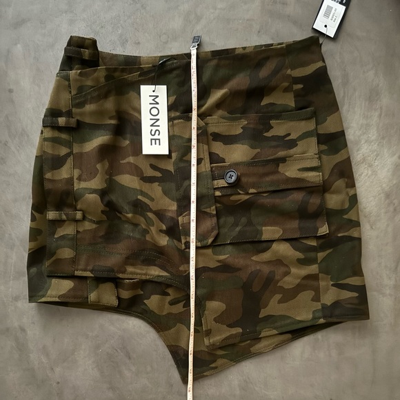MONSE Asymmetric Deconstructed Camoflauge Mini Wrap Skirt with Pockets - Picture 8 of 9